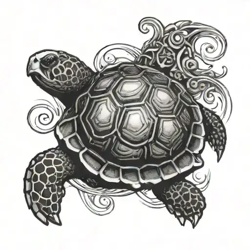 Turtle Atheist Symbol Intertwined
