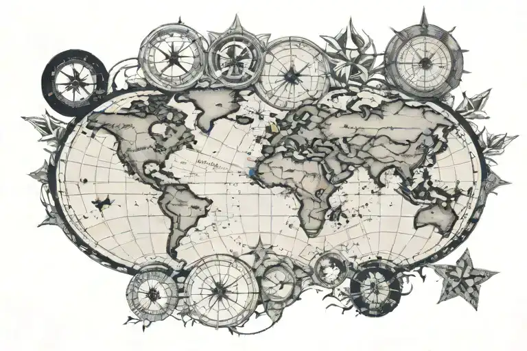 North Star Inside A World Map