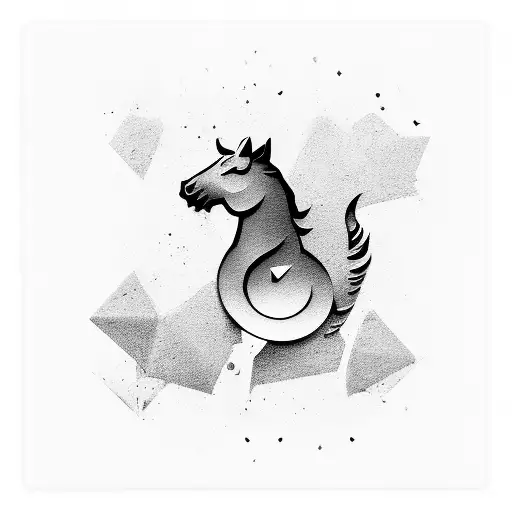 A Stylized Go Symbol With A Hidden Horse Silhouette