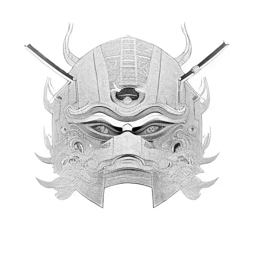 Ronin Mask With Japanese Structures