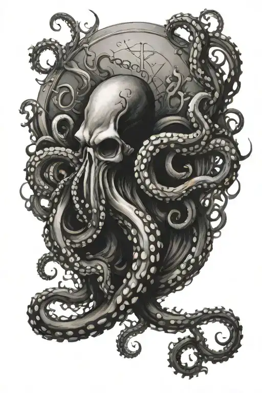 Undersater Scene With An Octopus Design On Forearm Sleeve