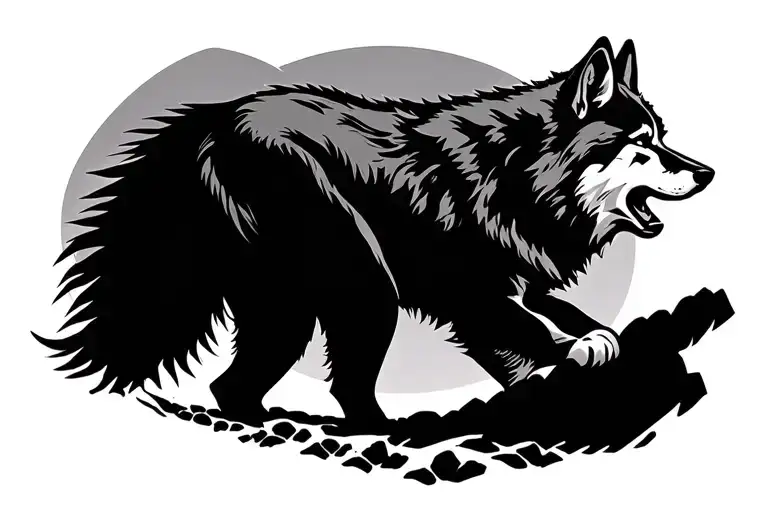 Wolf Tracks Going In Light Curve Arround Brest