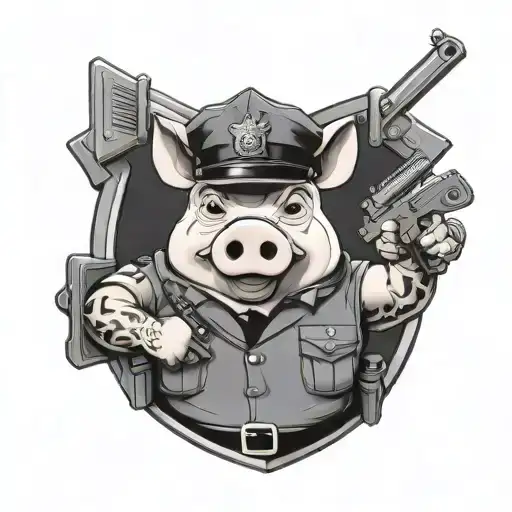 Gun Shoot Pig Cop Uniform