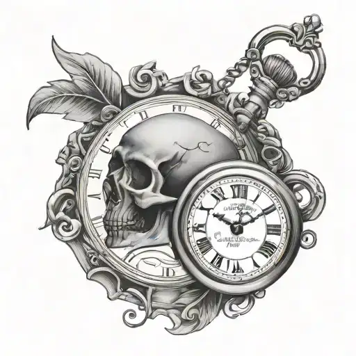 Pocket Watch And Skull