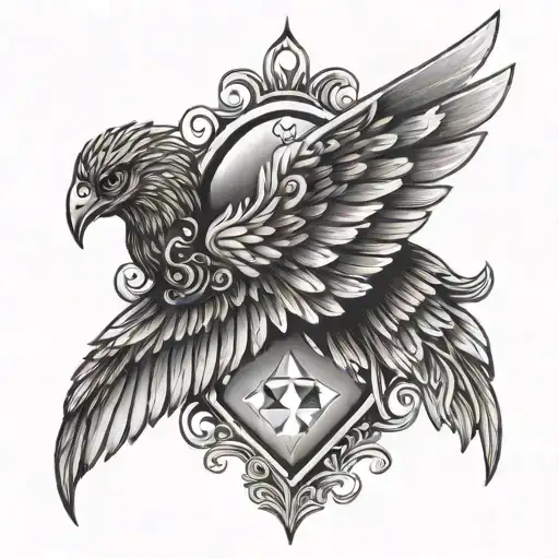 Simple Wings With Diamond Center