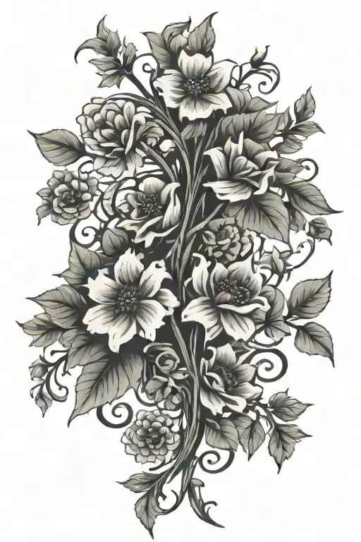 Spine Tattoo Of Flowers Down My Back Tattoo Thin Vine