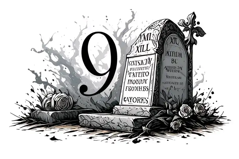 Roman Numeral 9 With A Grave