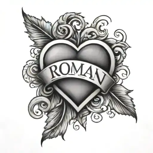 The Name Roman With A Heart