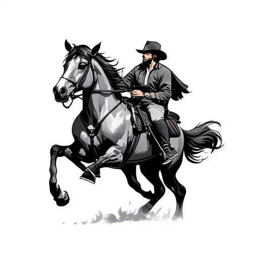 Demom Riding A Horse