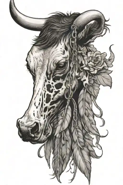 A Feather Honeysuckles And A Cow Ear Tag With A Western Theme