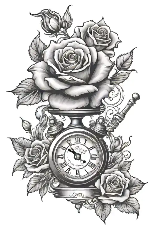 Card Joystick Roses Clock