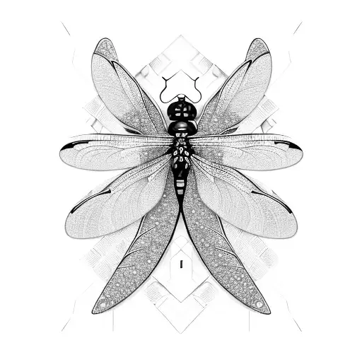 Dragonfly Made Of Diamond-shaped Glass Tiles