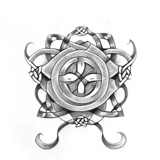 Celtic Symbols With Flowers Arm Sleeve