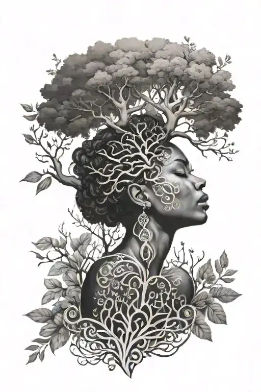 Tree Of Life Black Woman In The Tree With Aura Surrounding