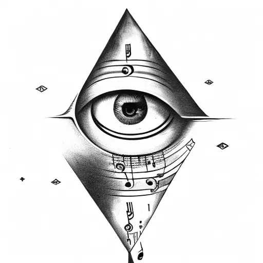 All Seeing Eye With Music Notes