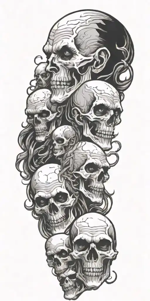 A Demonic Priest Casting Dark Spells With Ghouls Surrounding Him