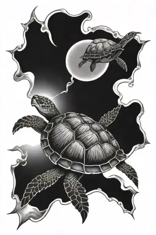 Turtle And Sun Shining