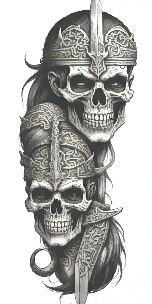 Viking Zombie Girl All Bloody Sword With Cuff