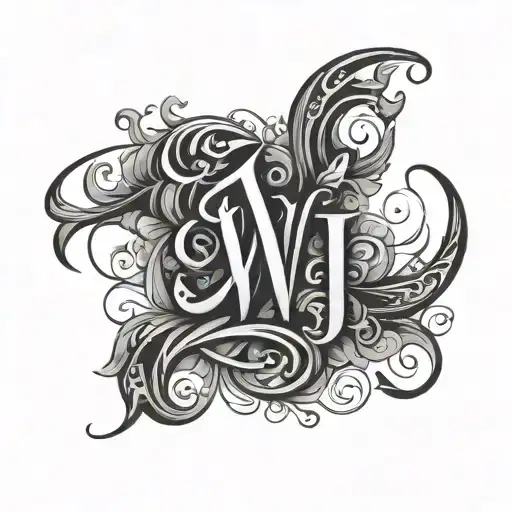 Initial W L J Written In Calligraphy