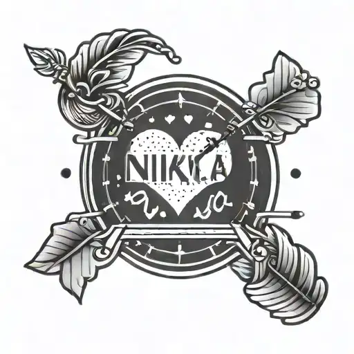 Nikhila Name In Morse Code With Heart Love Arrow Piercing