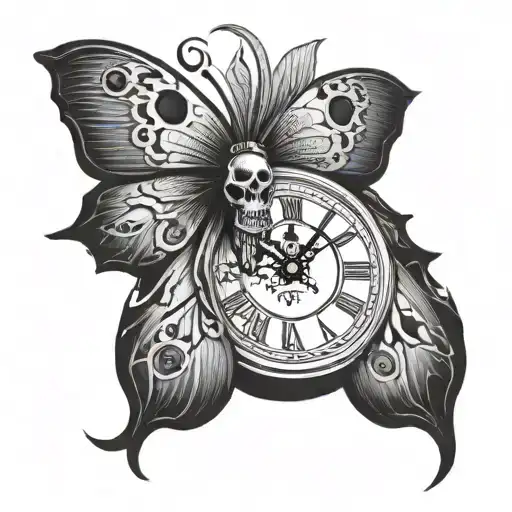 Skull Moth Clock
