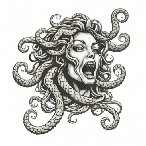 Open Mouth Medusa Intertwined