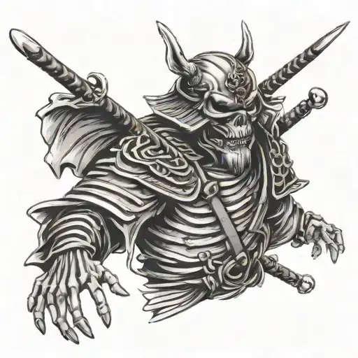 Samurai Warrior Skeleton Hands Striped Bass