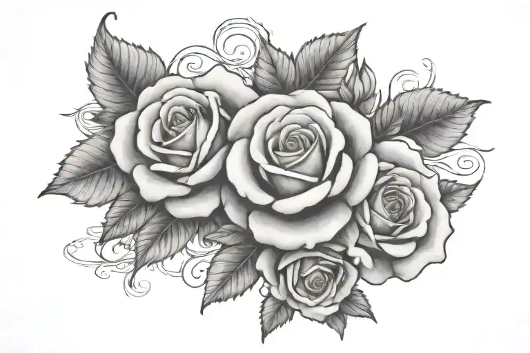 Name With Roses In The Background Black