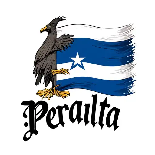 Create A Tattoo Of The Name Peralta With The Honduras Flag In The Background
