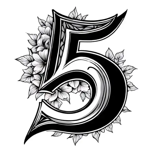 Number 5 With Subtle Taurus Zodiac Sign