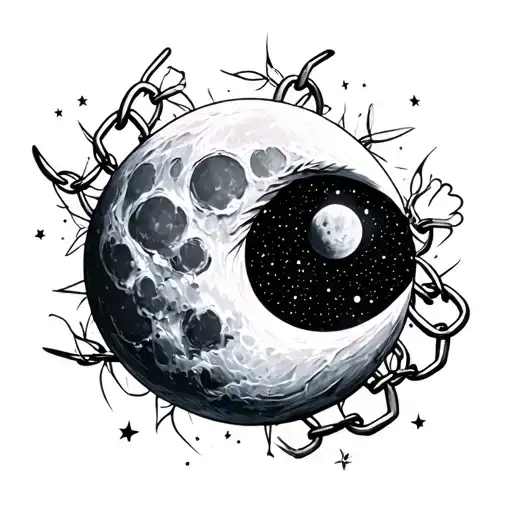 Moon Chained With Gentle Strokes