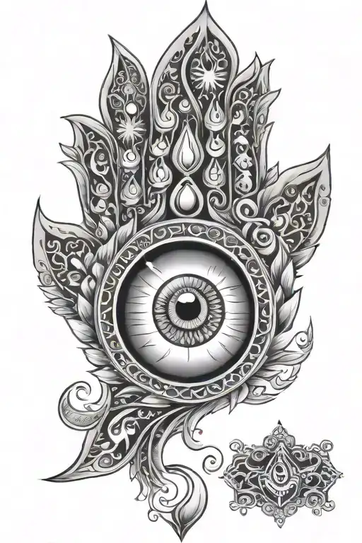 Evil Eye Om Moon Hasma Hand