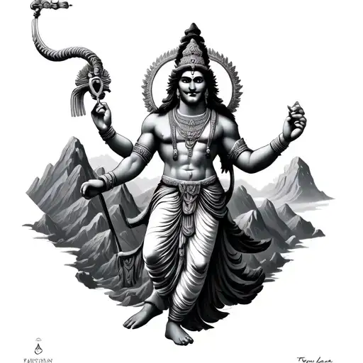 Neoclassical Hanuman Carrying A Mountain