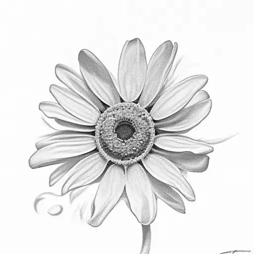 Daisy Flower And Sweet Pea Flower With A Diamond In The Middle