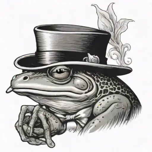 Frog With Tophat Smoking A Cigar And Holfing A Cane