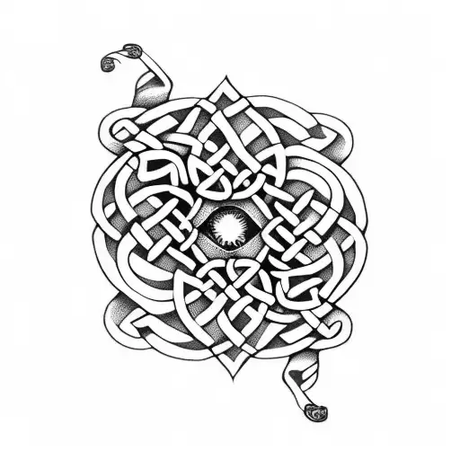 Celtic Symbols With Flowers Arm Sleeve