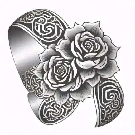 Chinese Rose Bracelet With Tribal Patterns
