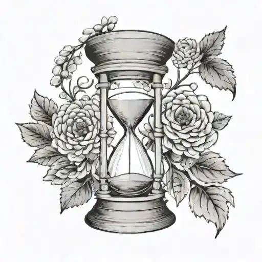 Hourglass With Chrysanthemum