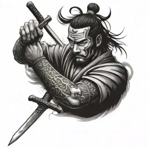 Samurai Stab Himself In His Heart By Katana