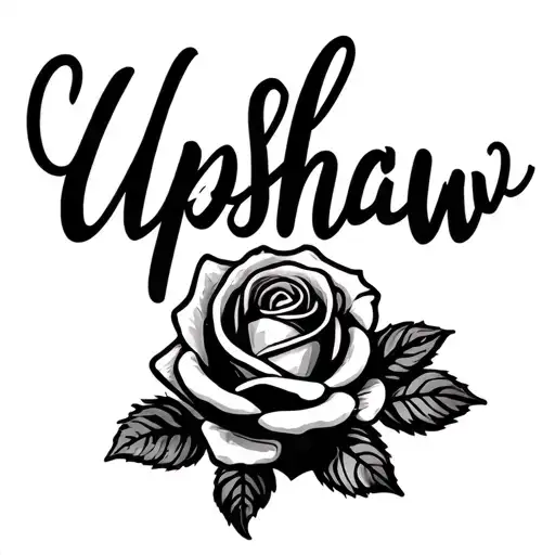 Cursive With Rose Design That Says Upshaw