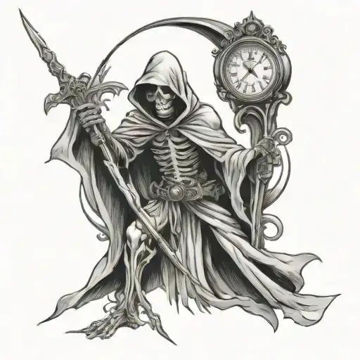 Grim Reaper Full Body With Clock
