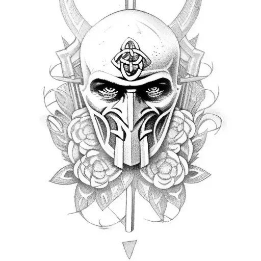 Celtic Warrior With Flowers Sleeve