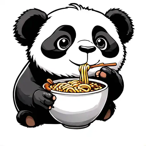 Panda Eating Ramen