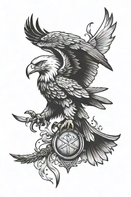 Eagle And Arrow Surrounded