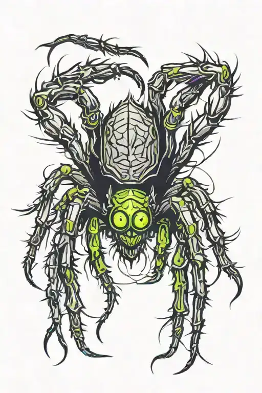 Spider With Neon Green Legs