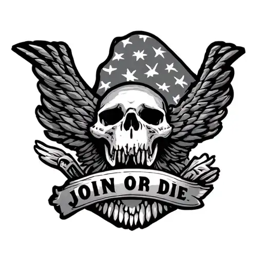Usa With The Word Join Or Die Under It