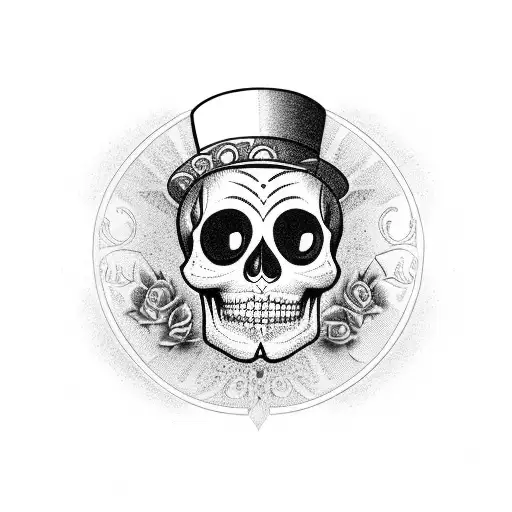 Sugar Skull With Top Hat