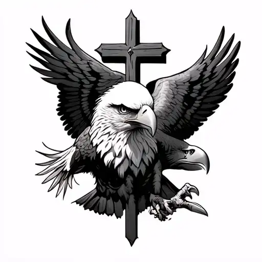 Cross With Bald Eagle