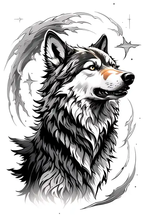 Spirt Of A Wolf Rising To The Heavens