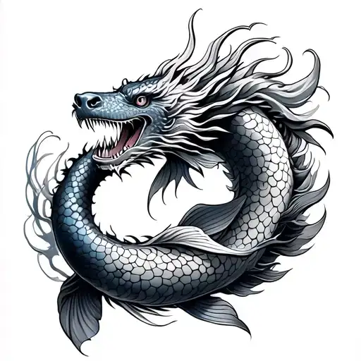 Japanese Koi And Dragon Wrapped